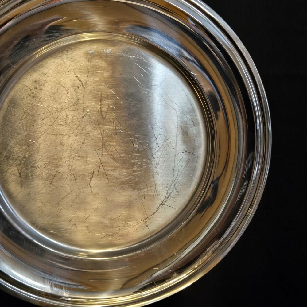 Vintage DKF LUNDTOFTE Denmark Stainless Steel Serving Platter MCM, 11" (3 avail)